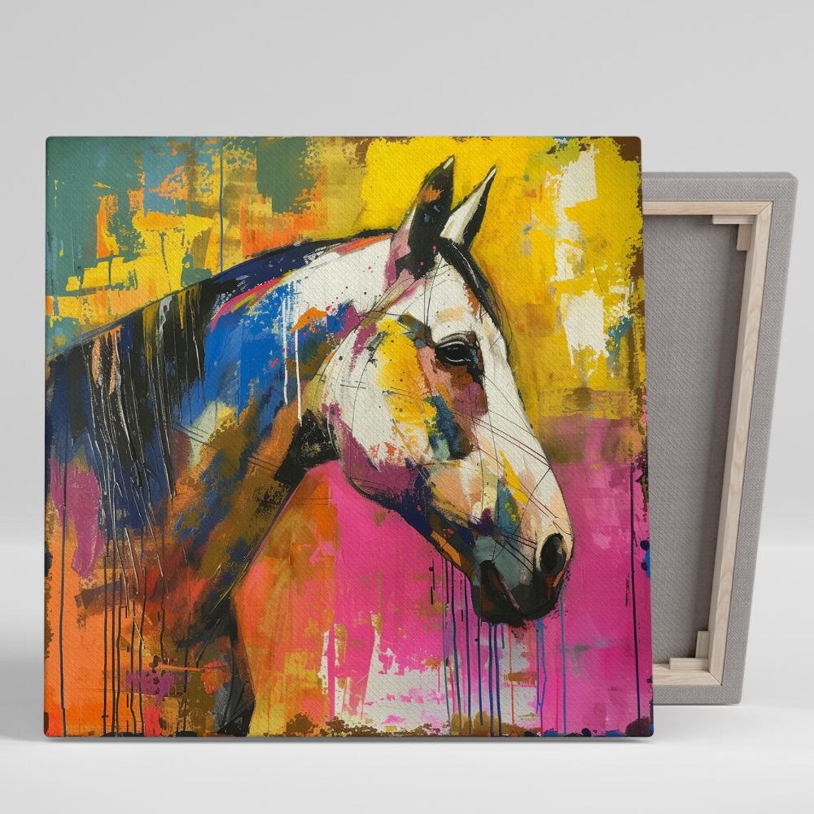 Abstract Horse Contemporary Art Print, Living Room Decor