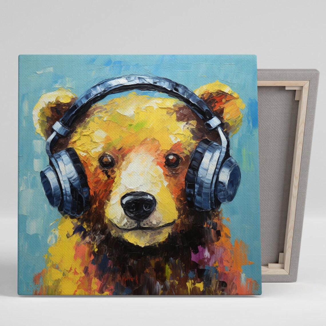 Melodic Bear Groove Art Print, Modern Animal Decor