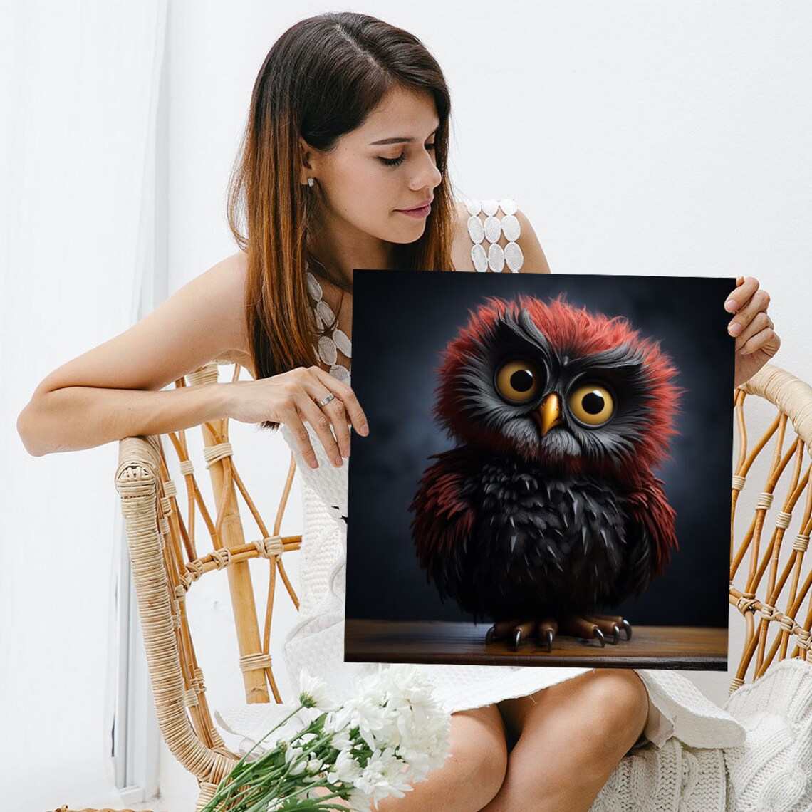 Owl Nursery Wall Art Print, Modern Kids Room Decor - Image 3