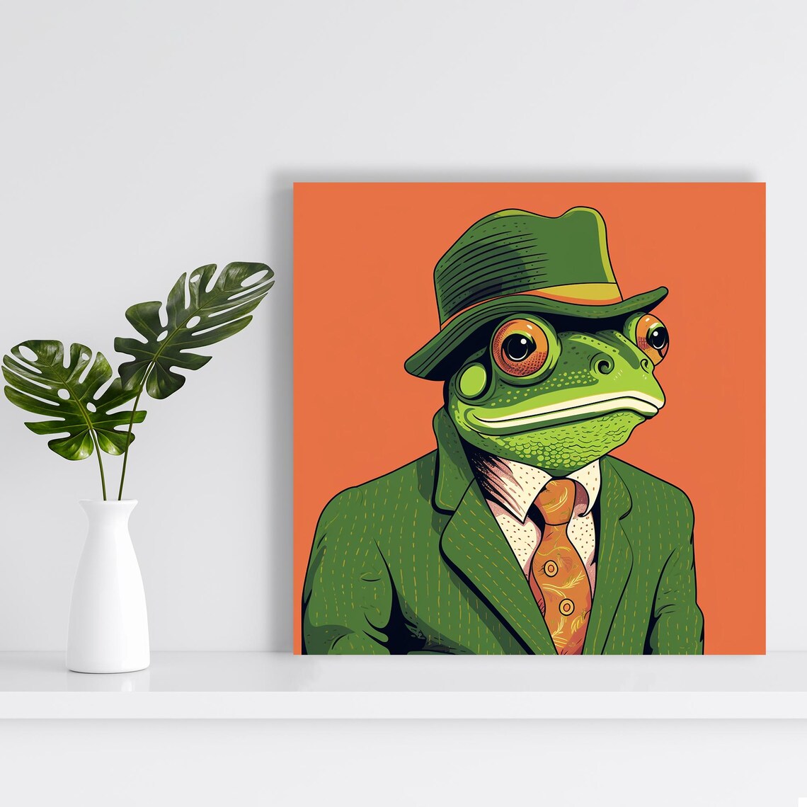 Dapper Frog Gentleman Whimsical Animal Art Print - Image 2