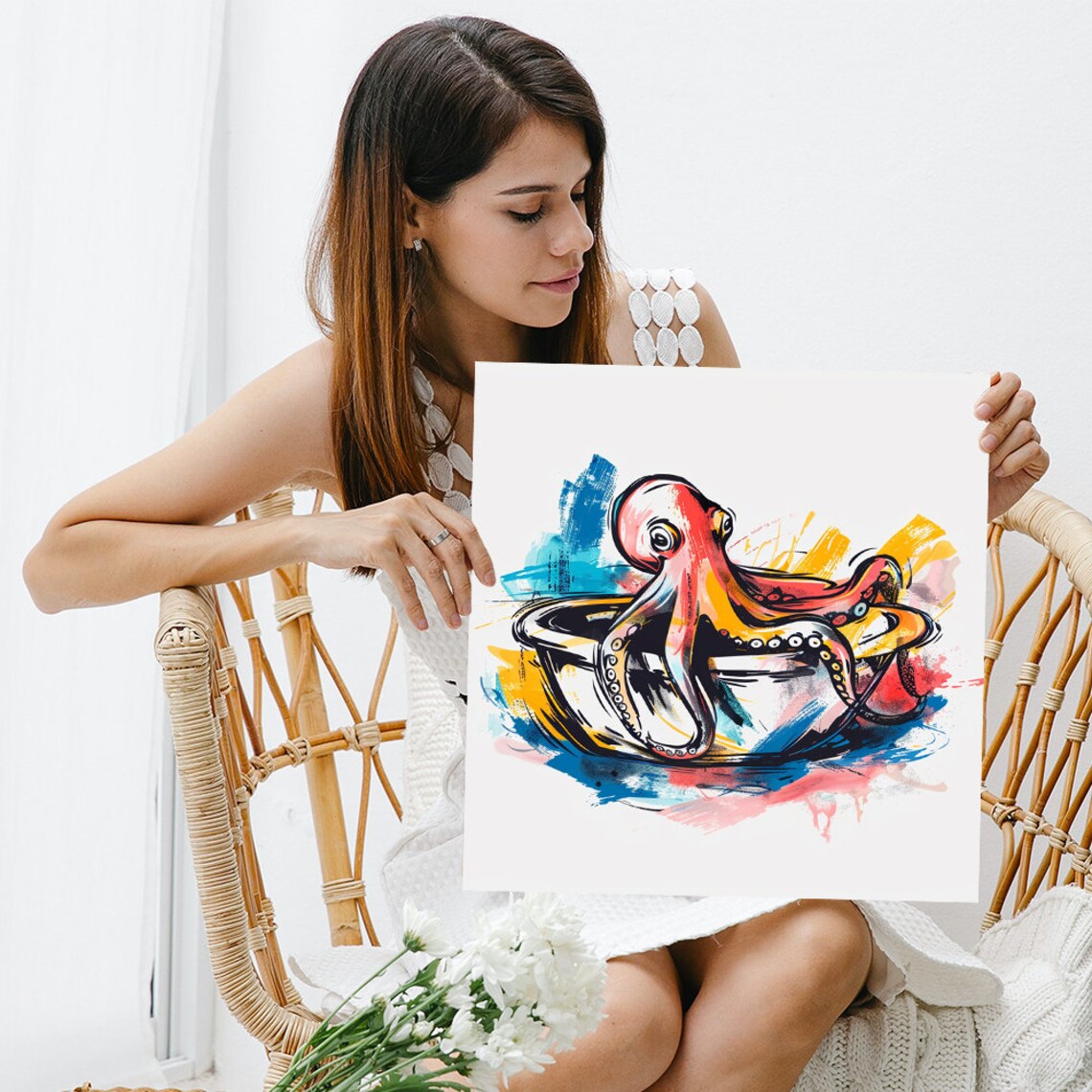Octopus Splash Abstract Street Decor Art Print - Image 3