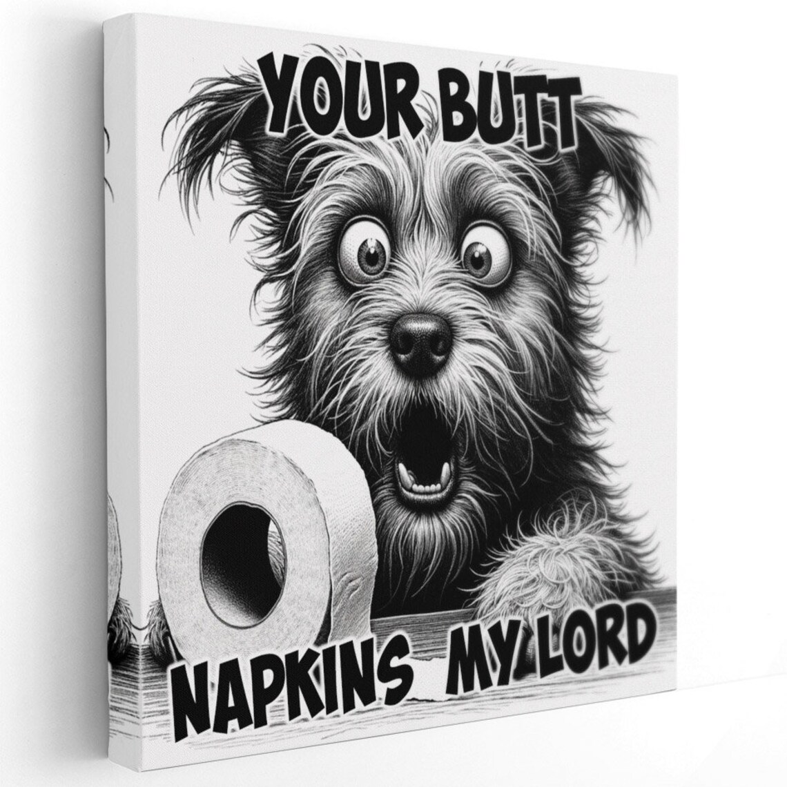 Dog Toilet Paper Art Or Poster Funny Dog Art Bathroom Decor Animal Art Pet Art Home Decor Dog Wall Hanging - Image 2
