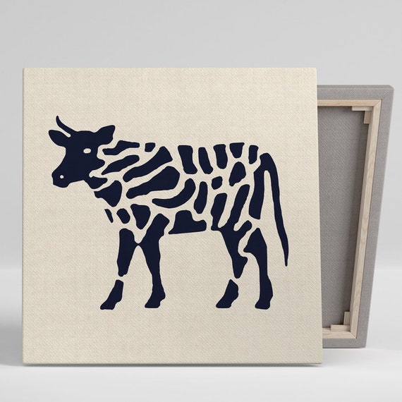 Minimalist Cow Art Print, Contemporary Scandinavian