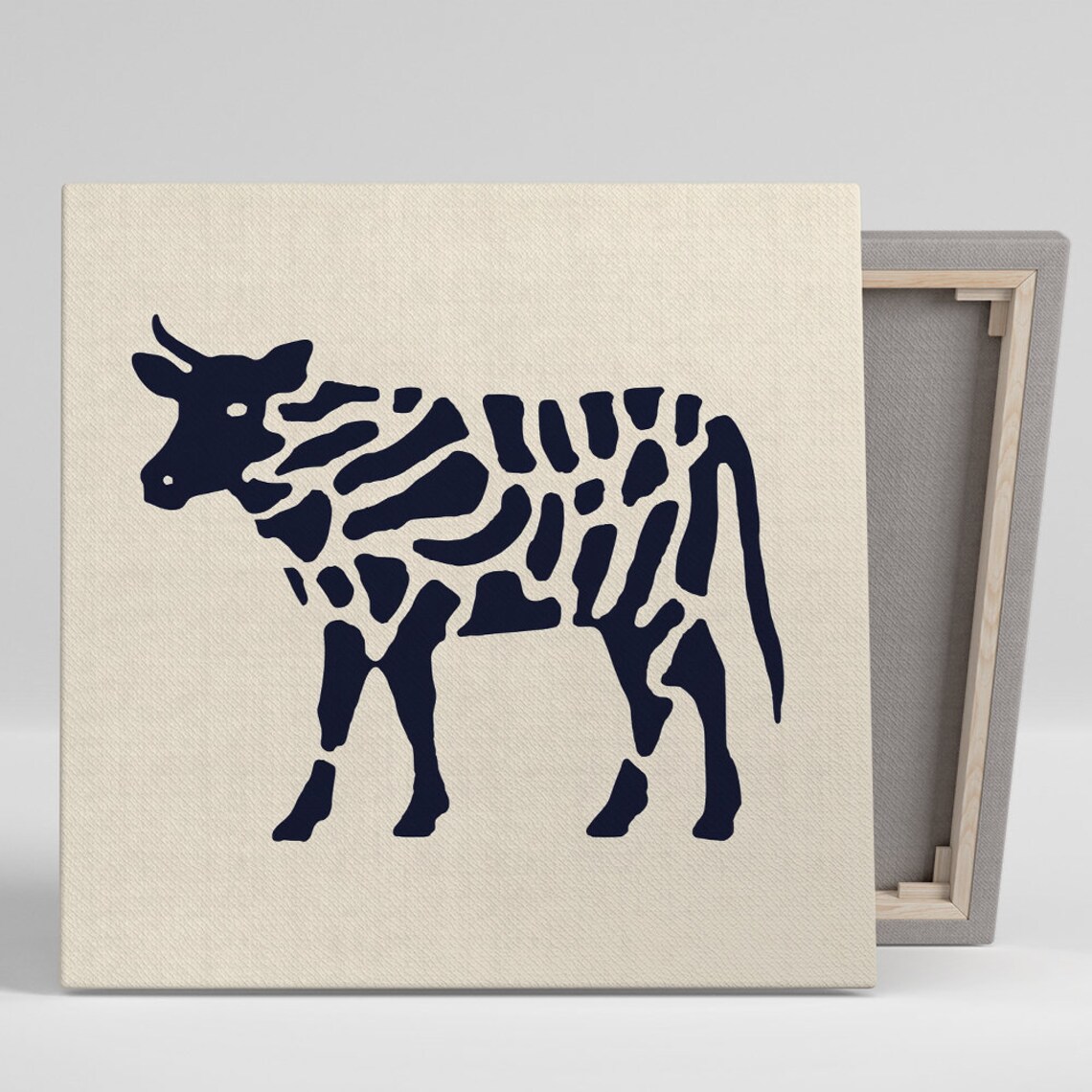Minimalist Cow Art Print, Contemporary Scandinavian