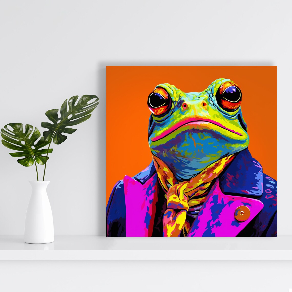 Psychedelic Frog Boss Pop Art Poster, Eclectic Decor - Image 2