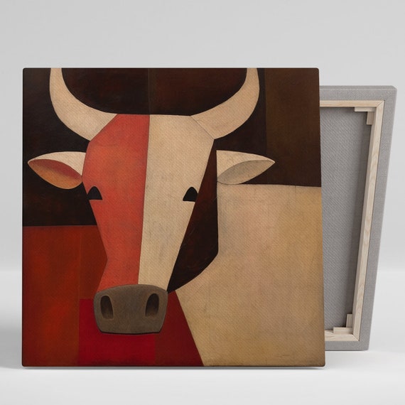 Geometric Bovine Abstraction Art Or Poster Abstract Minimalist Scandinavian Decor Living Room Dining Room Office Wall Art