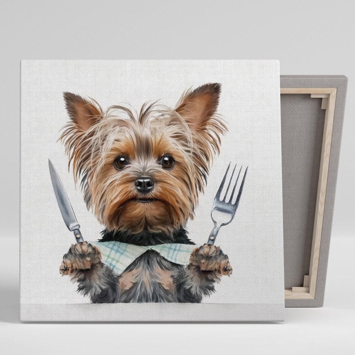 Yorkies Culinary Adventure, Whimsical Animal Poster