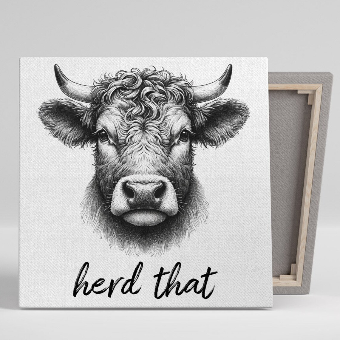 Highland Cow Bathroom Wall Art Print, Farm Animal Decor