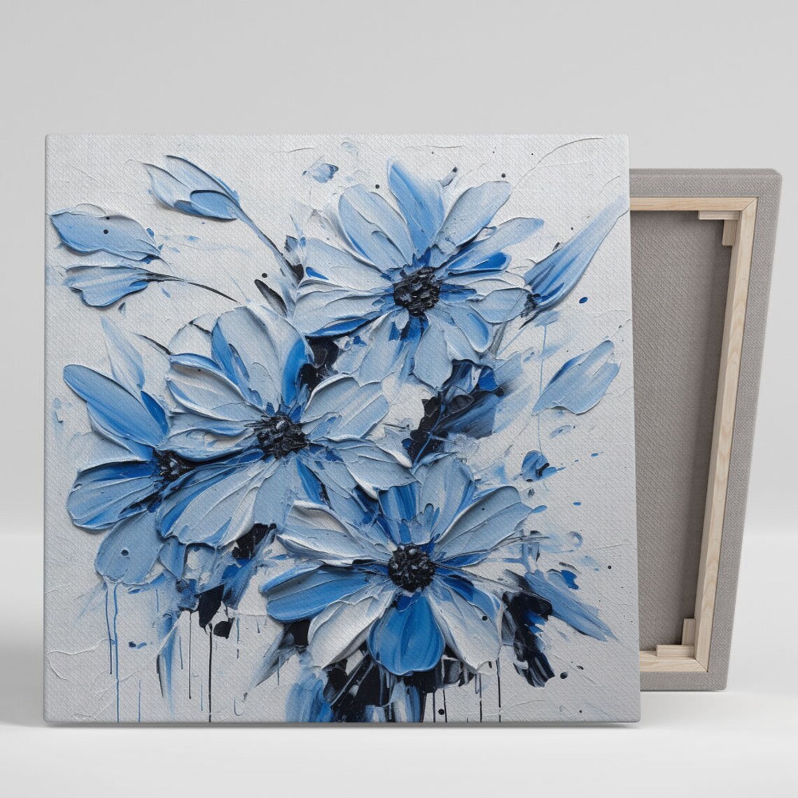 Blue Flower Bedroom Decor Wall Art Print