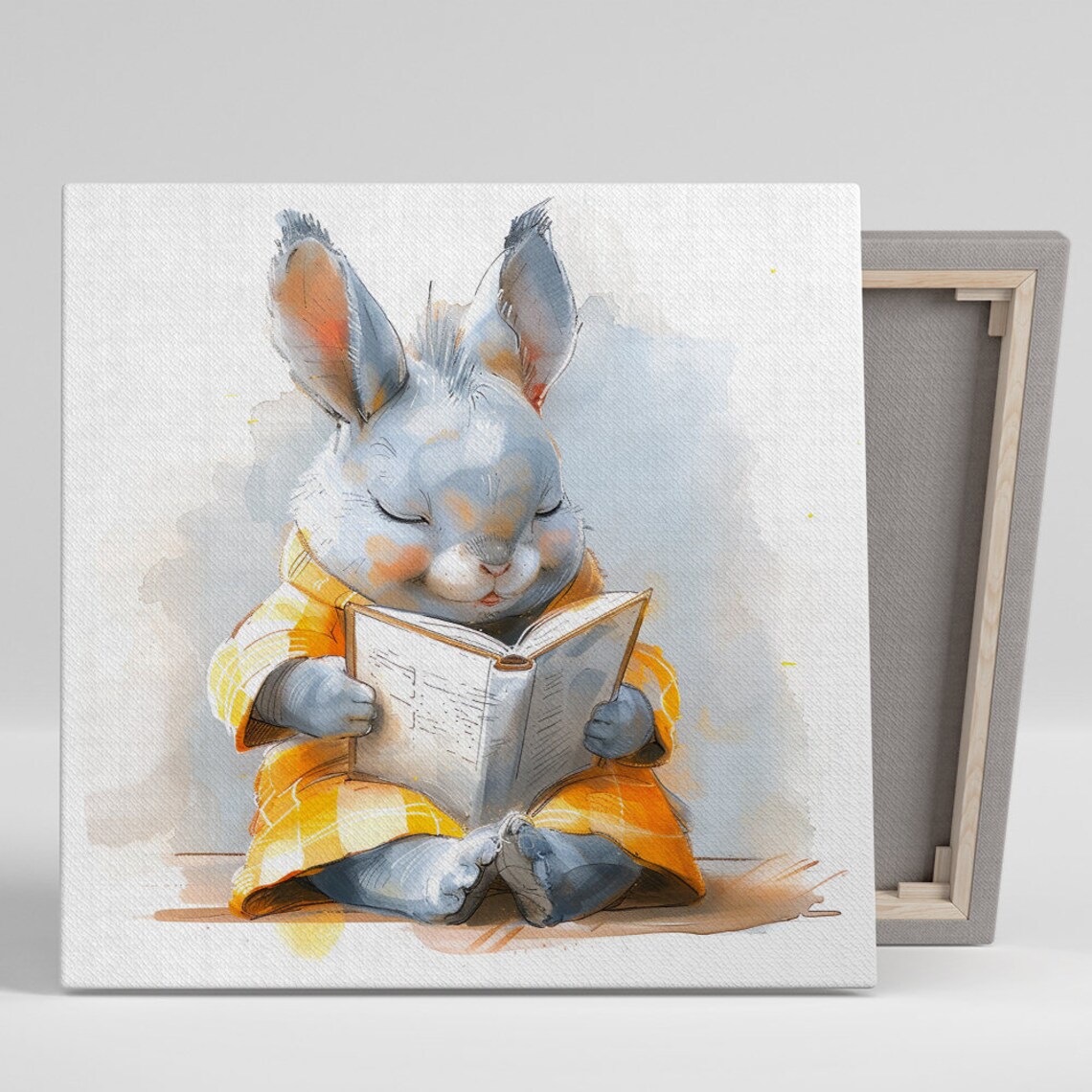 Studious Bunny Minimalist Art Print for Nursery