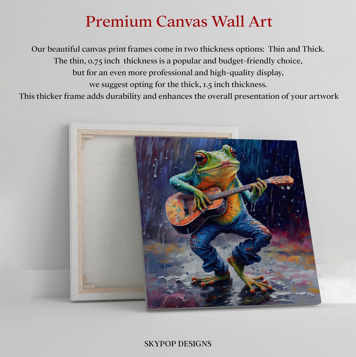 Frog Guitar Wall Art Print, Animal Music Decor - Image 2