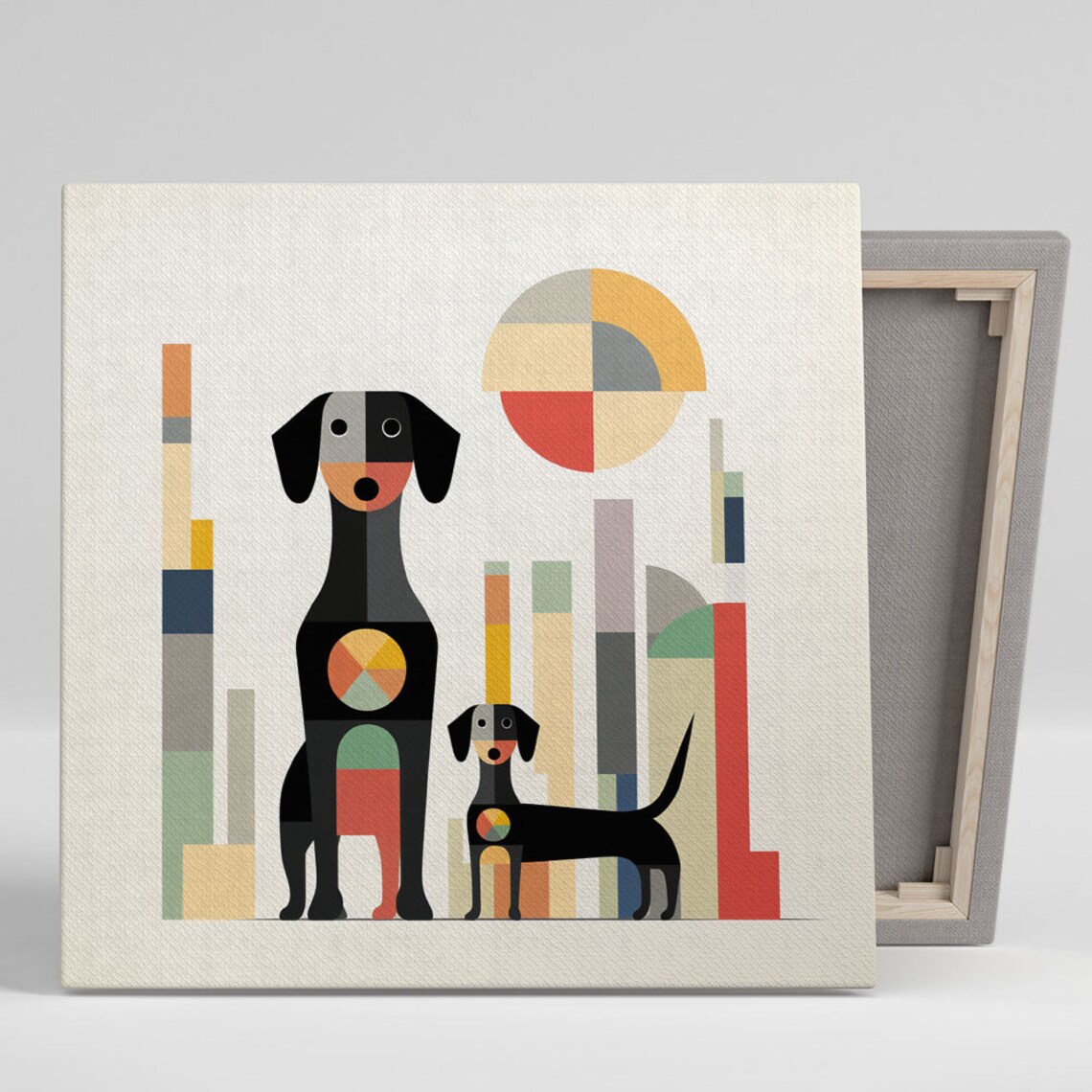 Abstract Dogs Contemporary Pet Decor Art Print