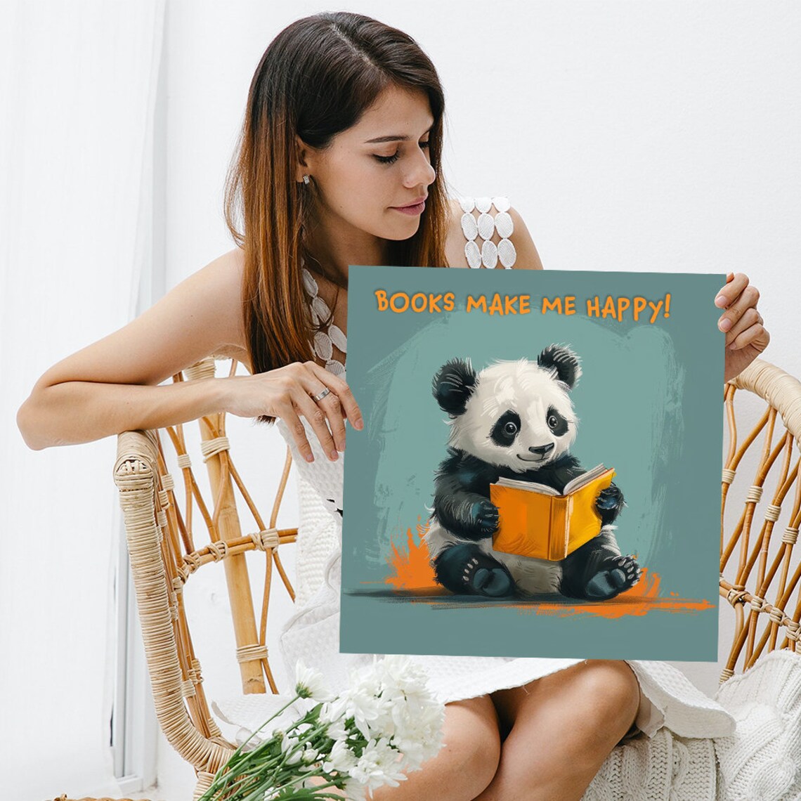 Panda Joy Whimsical Animal Art Print, Children's Room - Image 3