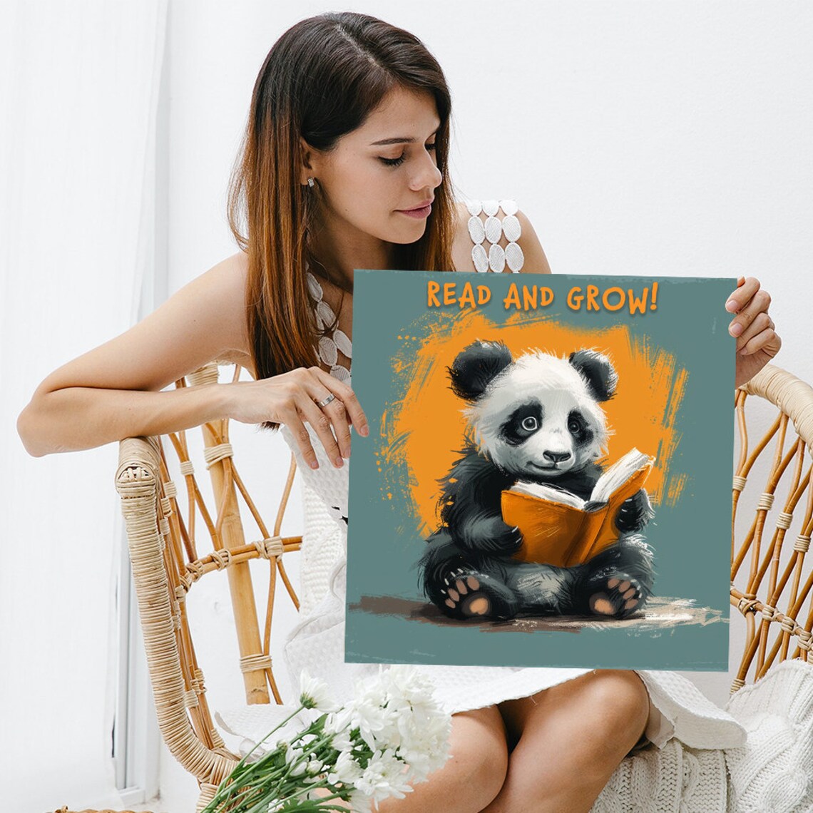 Panda Literary Inspiration, Whimsical Art Print - Image 3