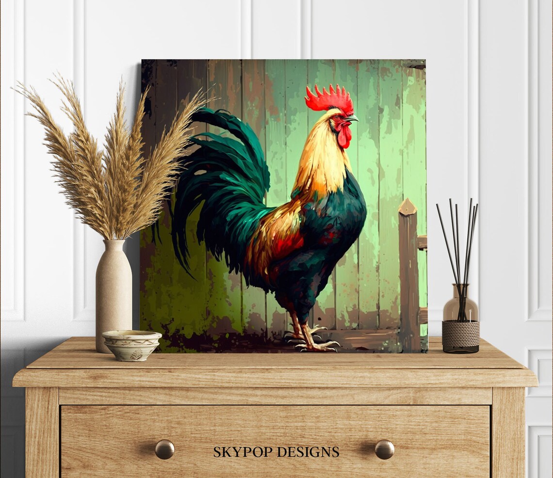 Rooster Farmhouse Wall Art Print, Farm Kitchen Decor - Image 2