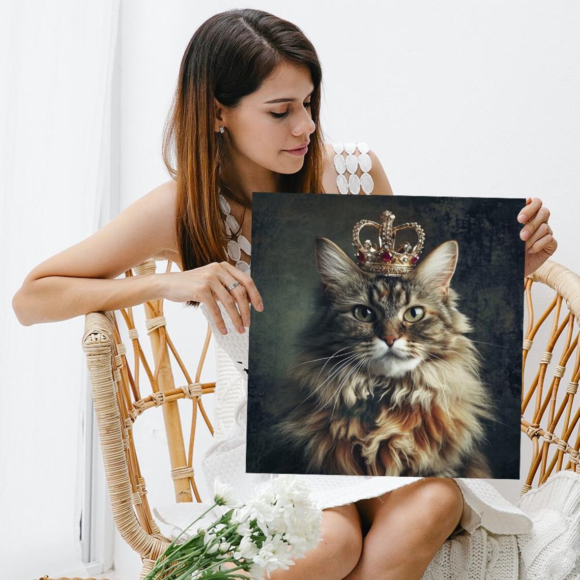 Regal Cat Majesty, Whimsical Modern Glam Poster - Image 3
