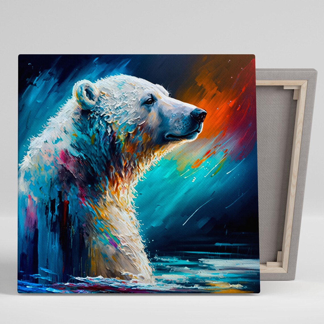 Polar Bear Art Print, Wildlife Forest Animal Decor