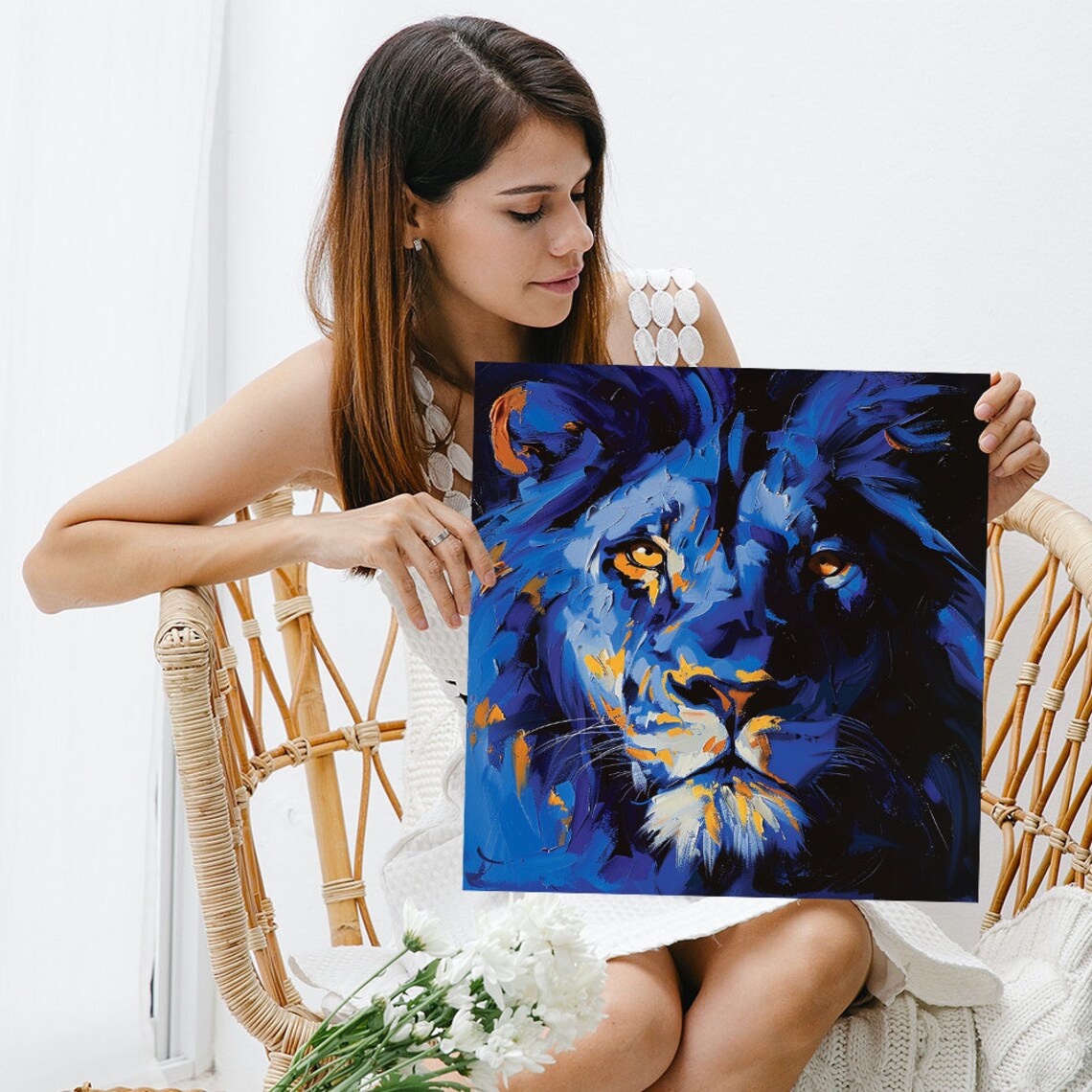 Electric Lion Majesty, Contemporary Abstract Art Print - Image 3