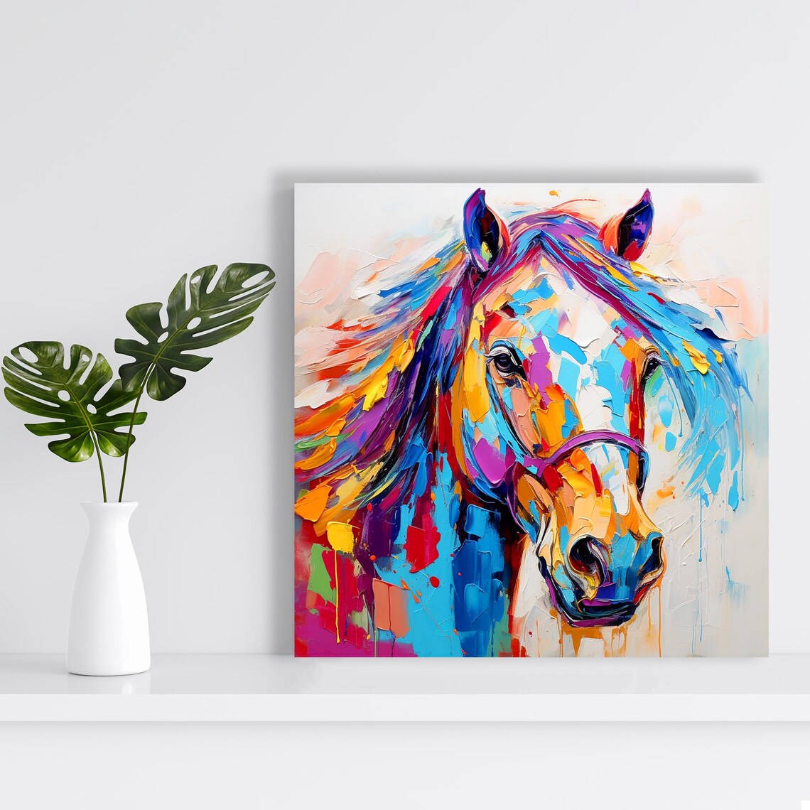 Horse Contemporary Abstract Art Print, Living Room Decor - Image 2
