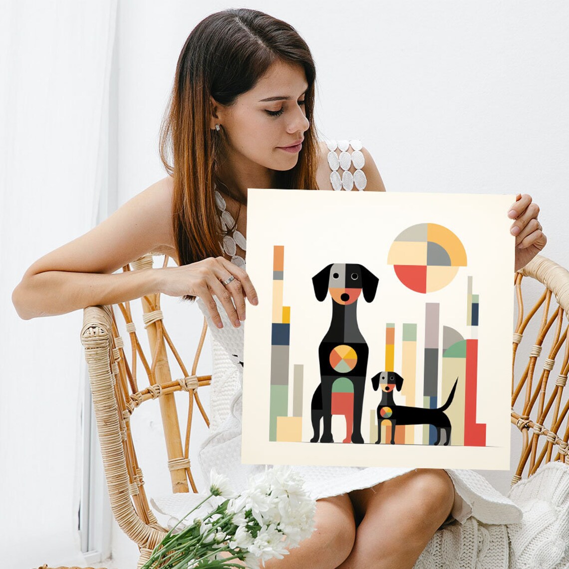 Abstract Dogs Contemporary Pet Decor Art Print - Image 5