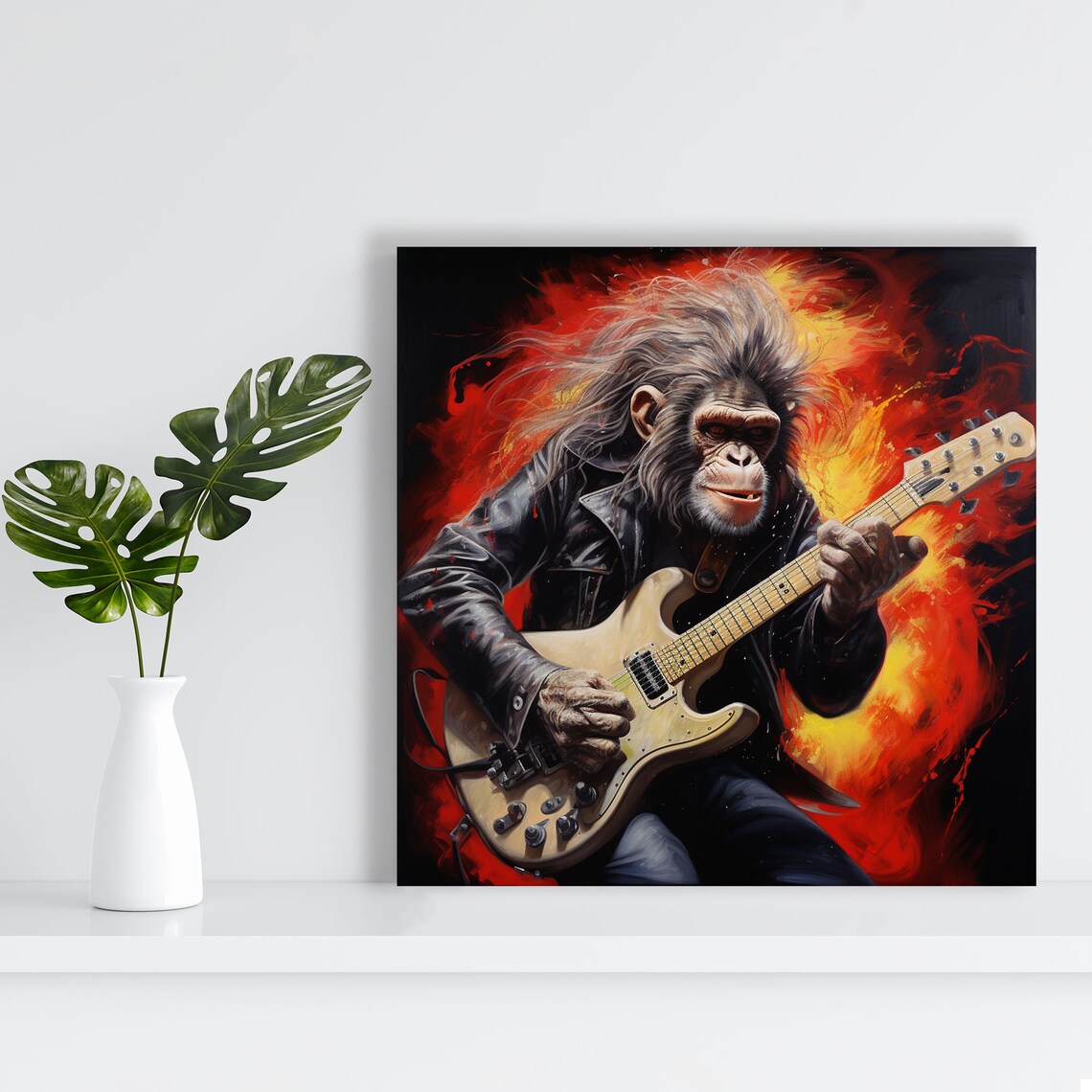 Monkey With Guitar Music Wall Art Poster - Image 4