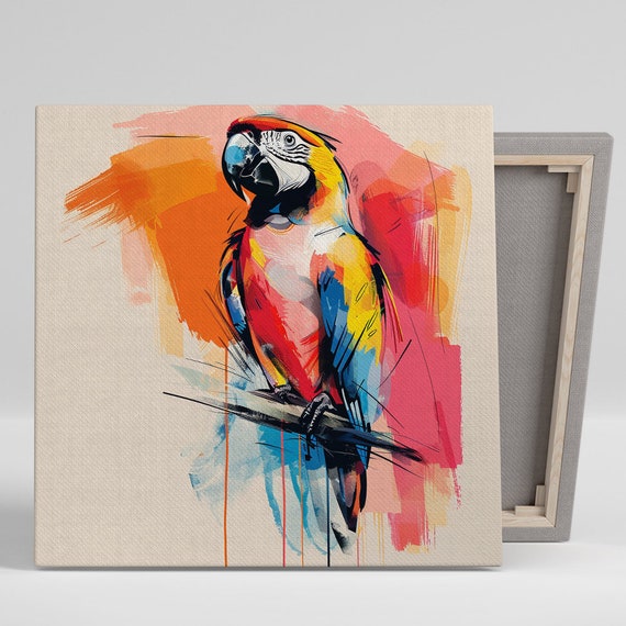 Macaw Wall Art Or Poster Vibrant Tropical Decor Living Room Bedroom Office Childrens Room Wall Art Contemporary Animal Pop Art
