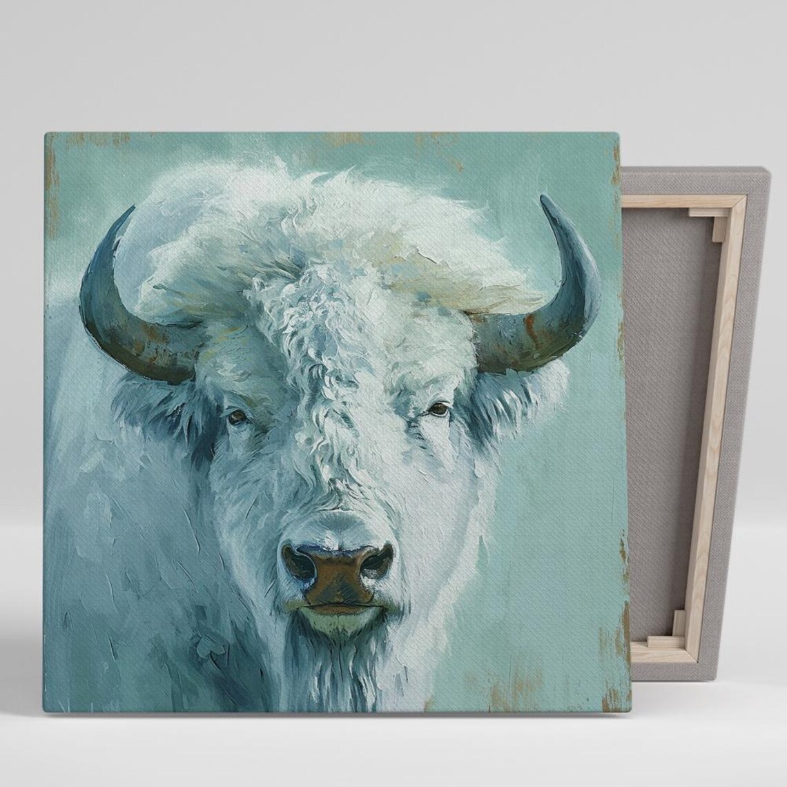 Majestic White Bison Rustic Farmhouse Art Print