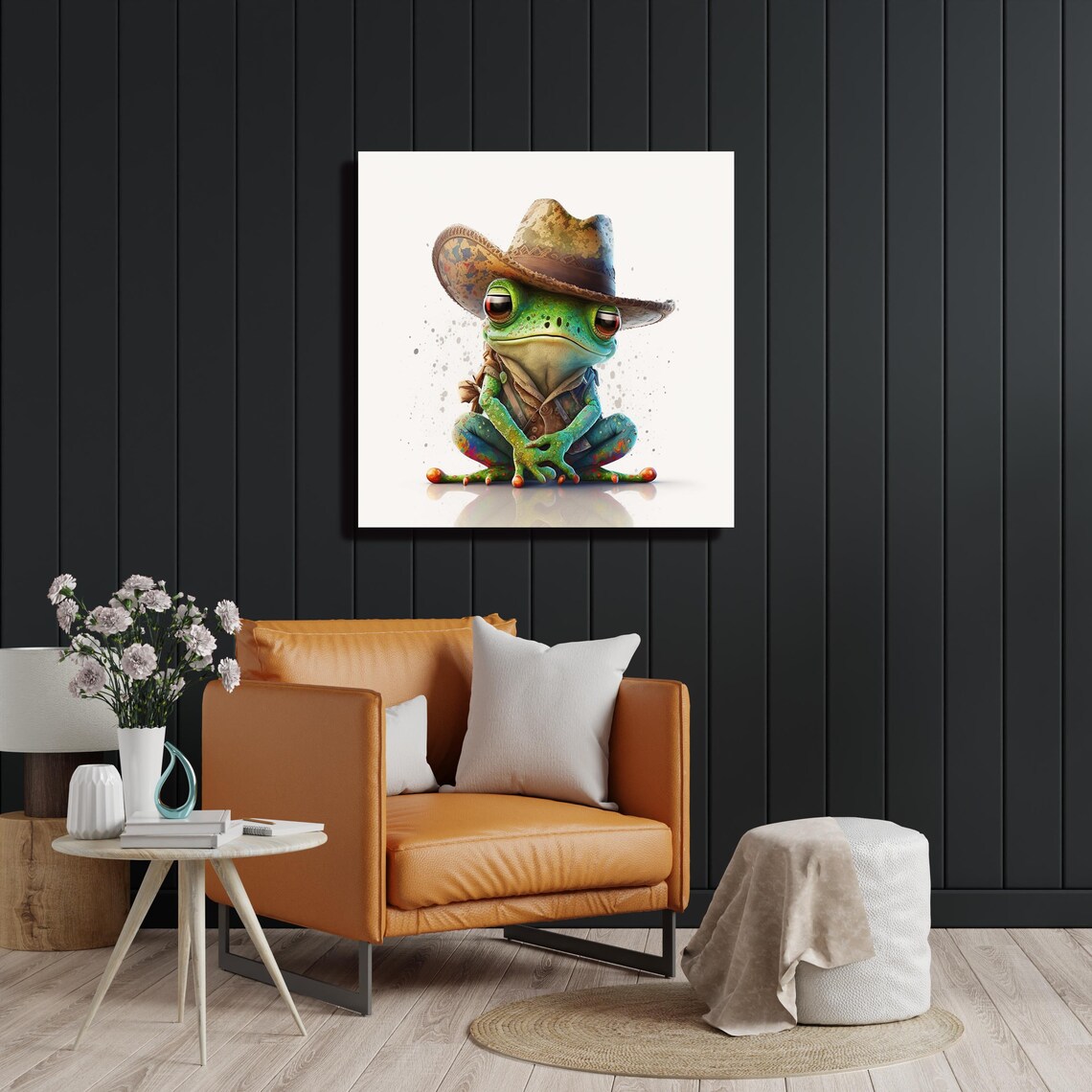 Hat-Wearing Frog Fashionista Art Poster Print - Image 2
