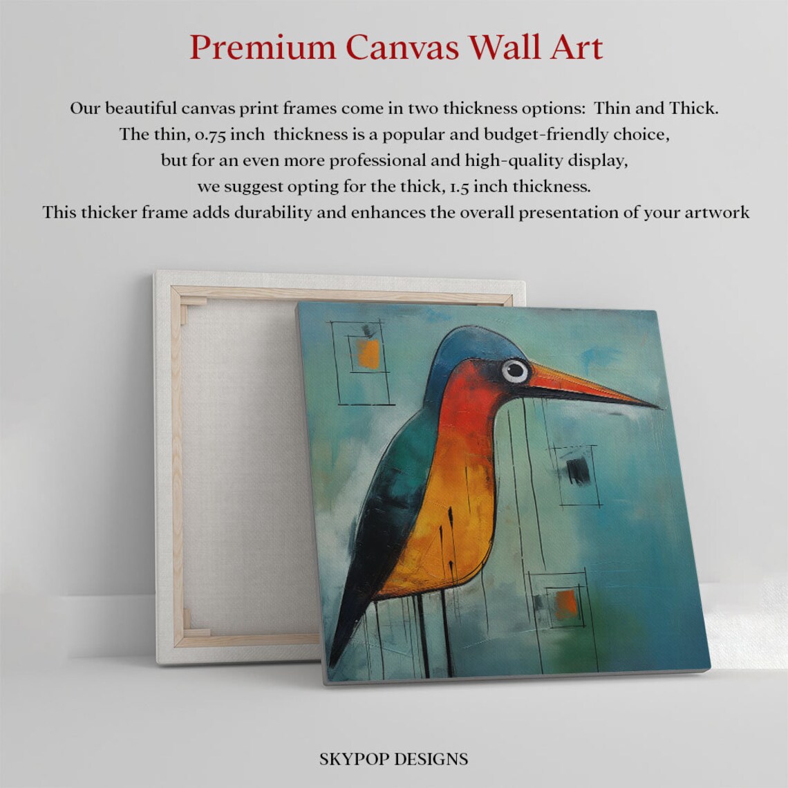 Abstract Bird Art Print, Modern Contemporary Decor - Image 2