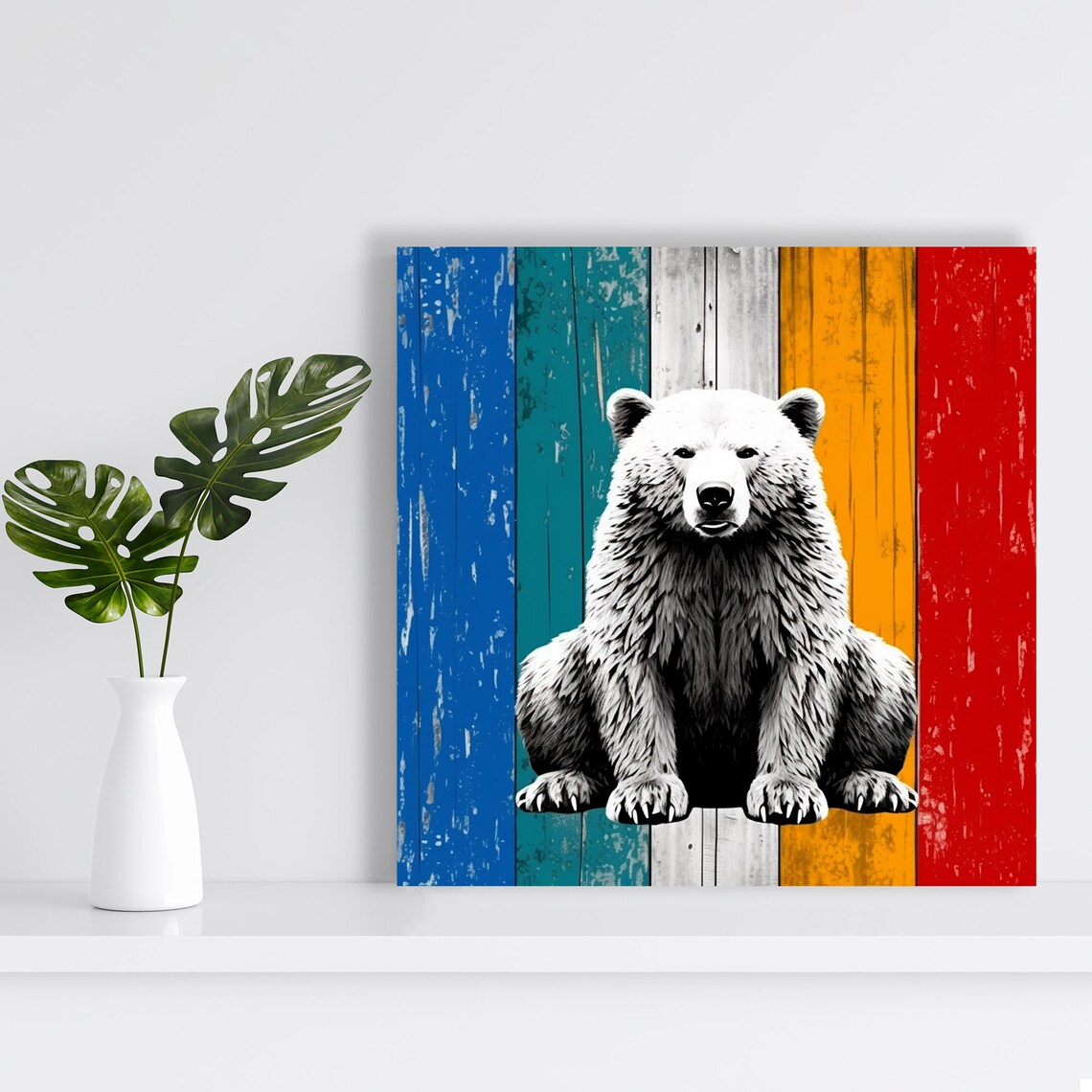 Colorful Bear Pop Art Poster, Living Room Office Decor - Image 2
