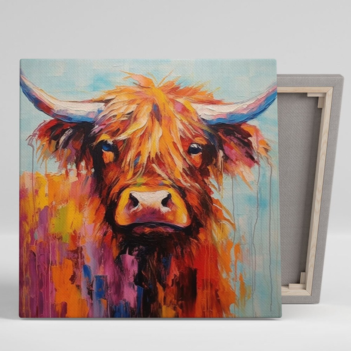 Highland Cow Wall Art Print, Farm Animal Decor