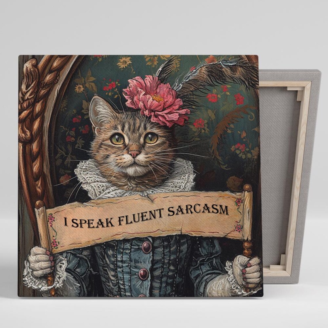 Sarcastic Cat Nobility Vintage Whimsical Art Print