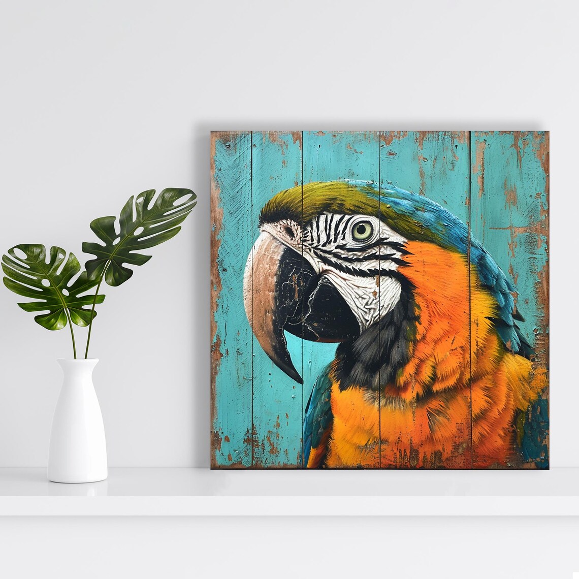 Macaw Portrait, Whimsical Tropical Art Print - Image 2