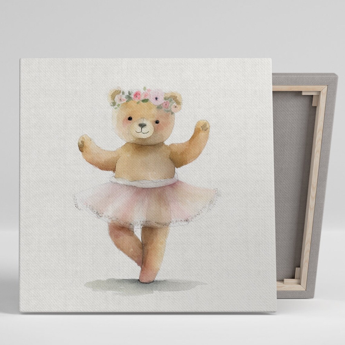 Ballet Bear Blossom Nursery Playroom Art Print