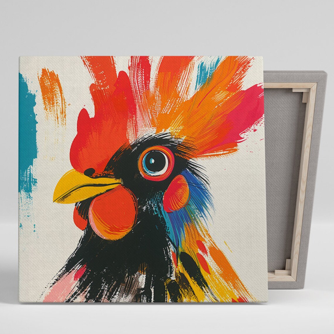 Vibrant Rooster Pop Art Print, Contemporary Decor