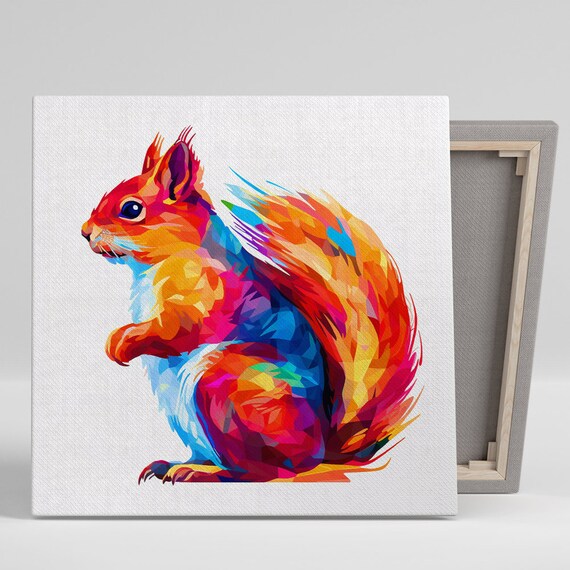 Squirrel Kaleidoscope Art Print, Whimsical Animal Decor