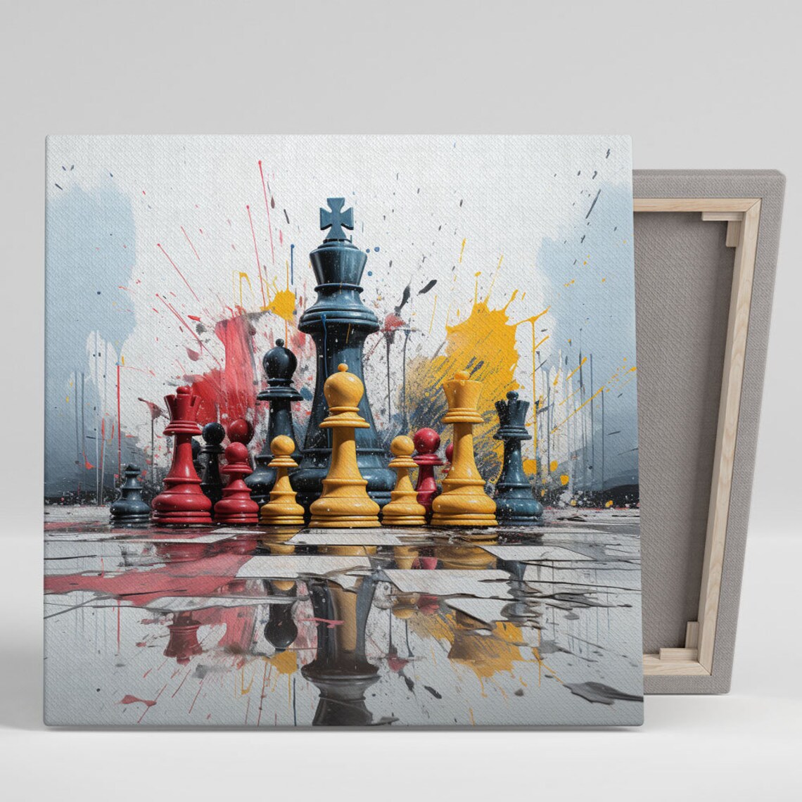 Colorful Chess Art Print, Minimalistic Decor