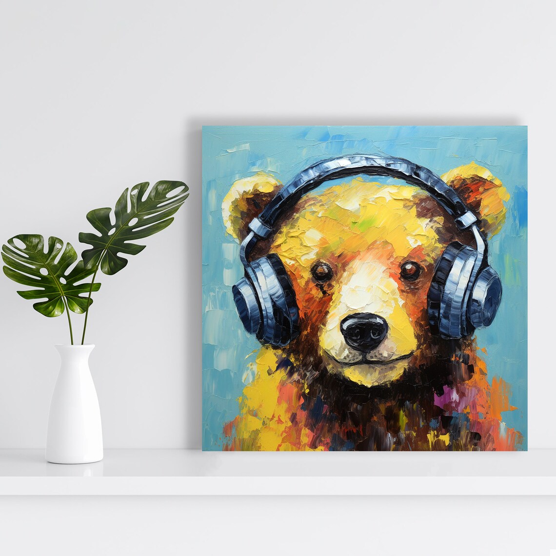 Melodic Bear Groove Art Print, Modern Animal Decor - Image 2