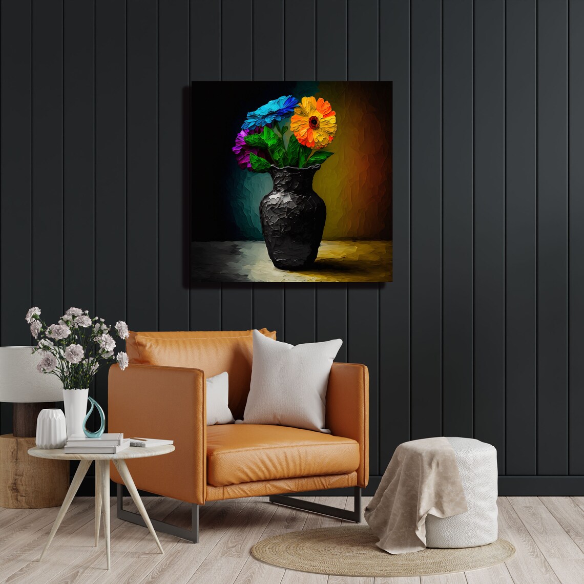 Colorful Flower In Vase, Modern Wall Art Print - Image 3