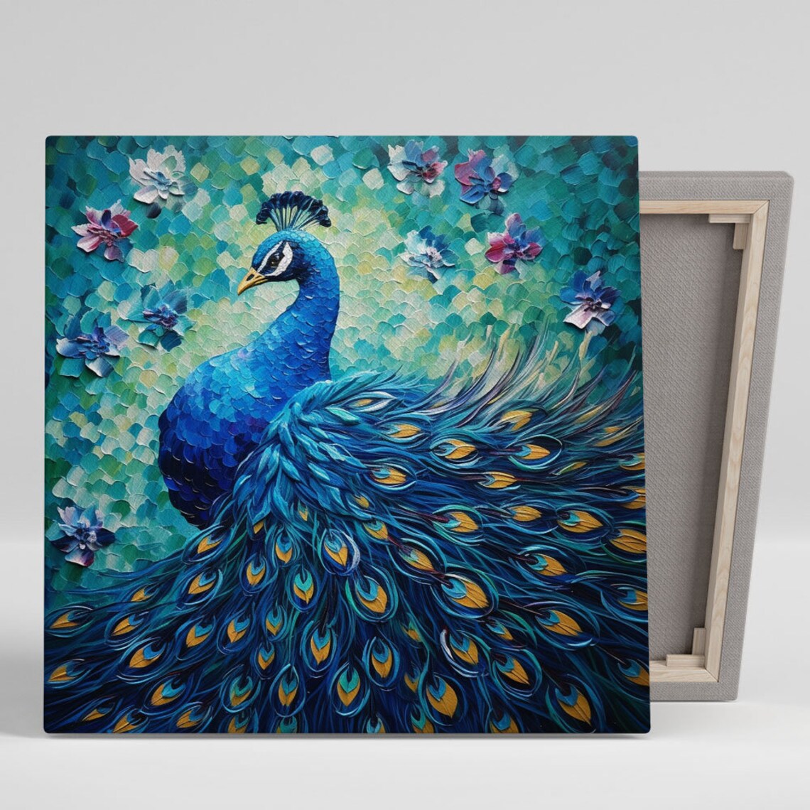 Peacock Wall Art Poster, Living Room Animal Decor
