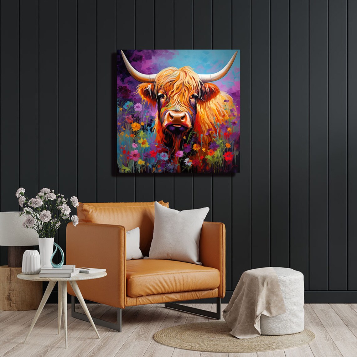 Highland Cow Art Print, Farm Animal Wall Decor - Image 2