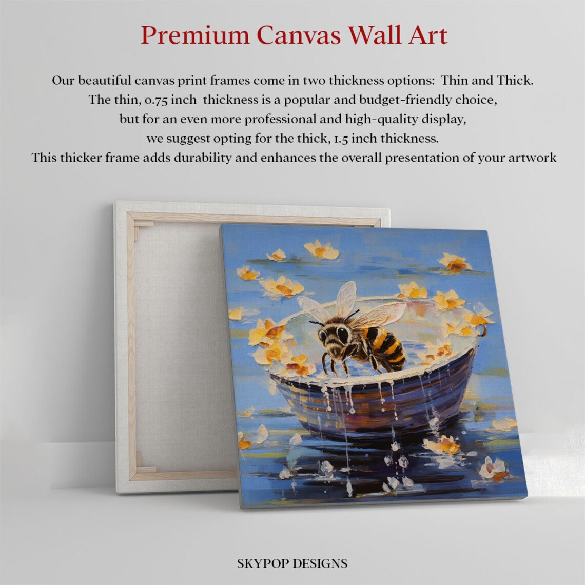 Honey Bee In Bathtub, Contemporary Bathroom Art Print - Image 4