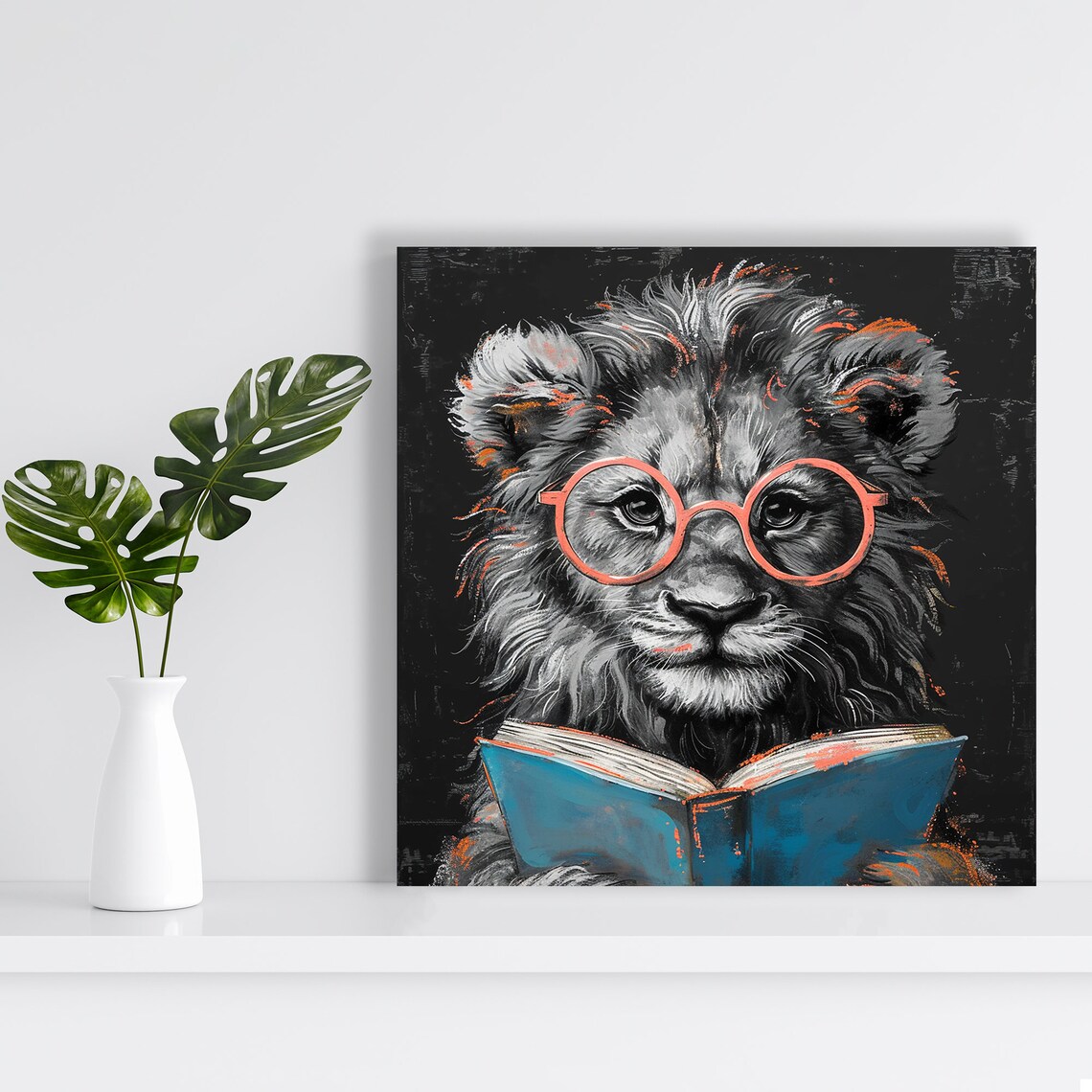 Lions Literary Adventure Art Print, Whimsical Decor - Image 2