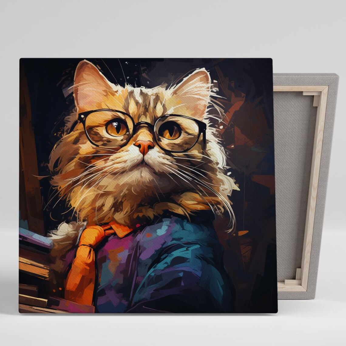 Cat Intellectual Contemporary Pop Art Print