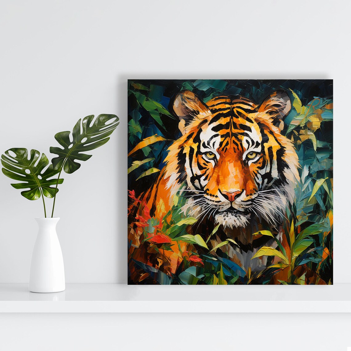 Bengal Tiger Contemporary Design Wall Art Print - Image 3
