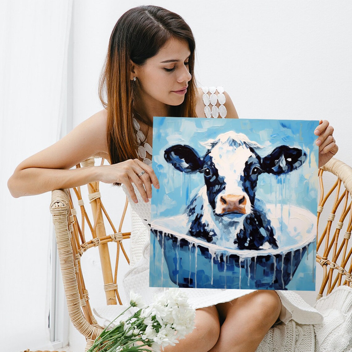 Cow Rustic Decor Art Print for Kitchen Dining Room - Image 3