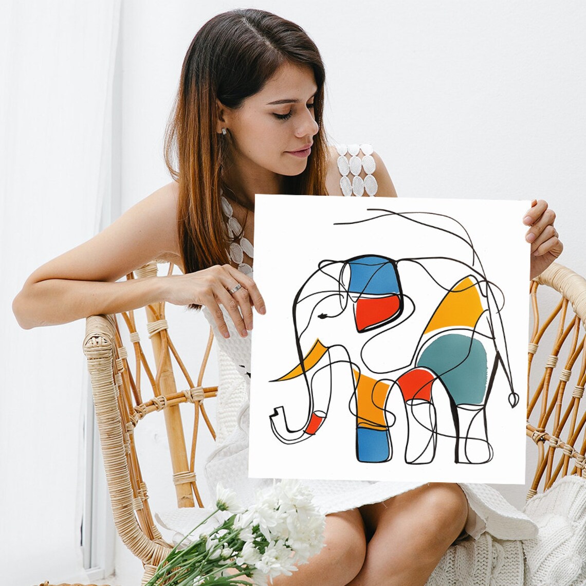 Colorful Elephant Abstraction, Contemporary Art Print - Image 3