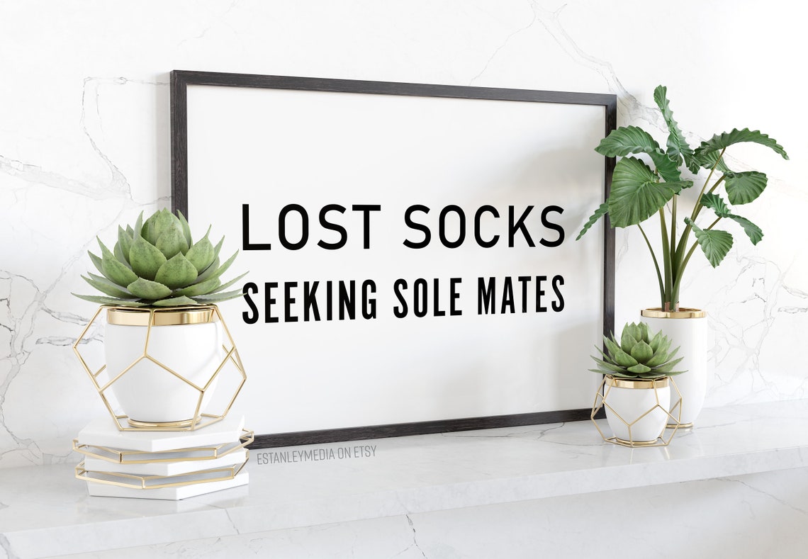 Lost Socks Seeking Sole Mates Funny Laundry Room Sign Poster Humor - Image 2