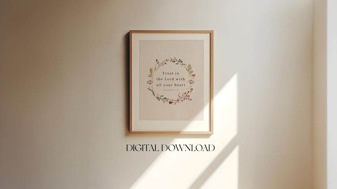 Trust In the Lord With All Your Heart Proverbs 3:5 Wreath Print - Image 8