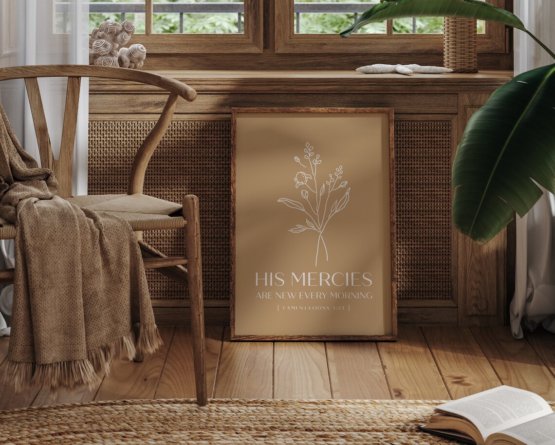 His Mercies Are New Every Morning Bible Verse Print - Image 5